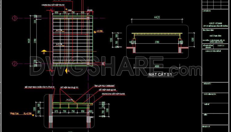 410. Free Download Townhouse Skylight Glass Roof Cad Details (2)