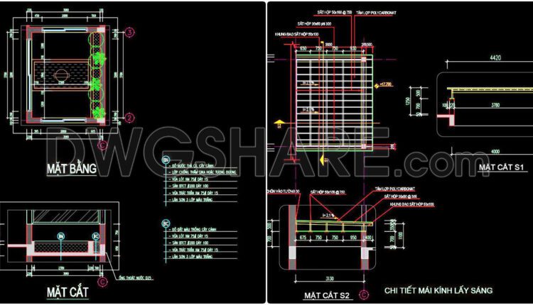 410. Free Download Townhouse Skylight Glass Roof Cad Details (3)