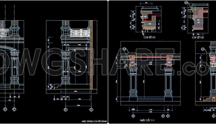 411. Free Download Classic Door And Window Cad Drawings With Arches And Columns (2)