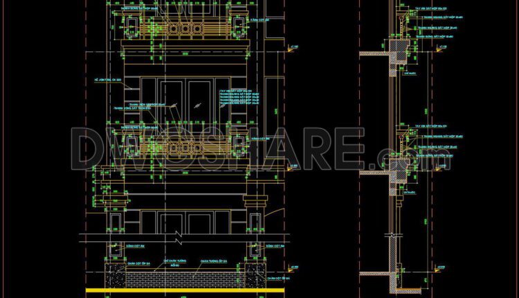 412. Free Download Exterior Balcony & Colonnade Details (dwg) (3)