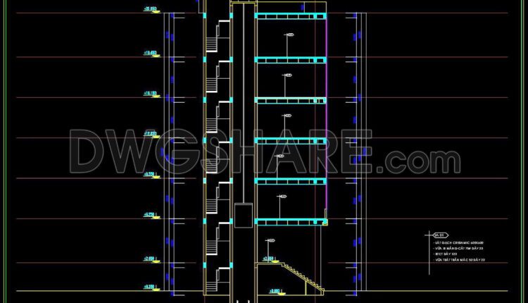 426. Free Download Cad Design Drawings For A 6-story House With Dimensions 7.6m X 9.2m (7)
