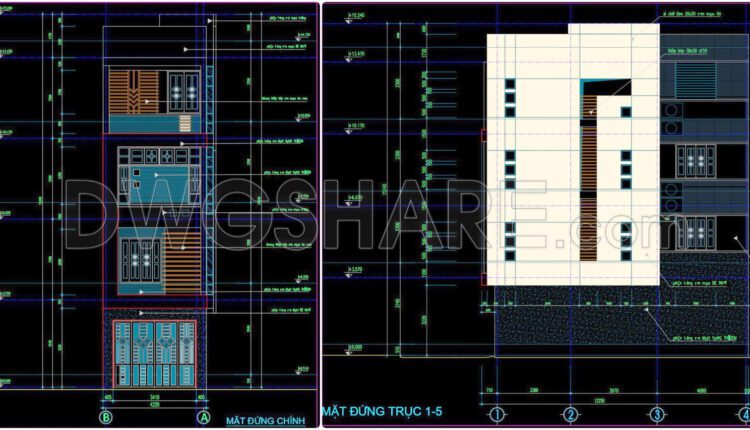 427. Free Download Cad Design Drawings For A 4-story House With Dimensions 4.2m X 12.2m (3)