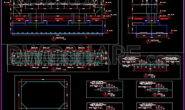 612. Free Detailed CAD Drawing Bridge Pot Bearing Section (DWG)
