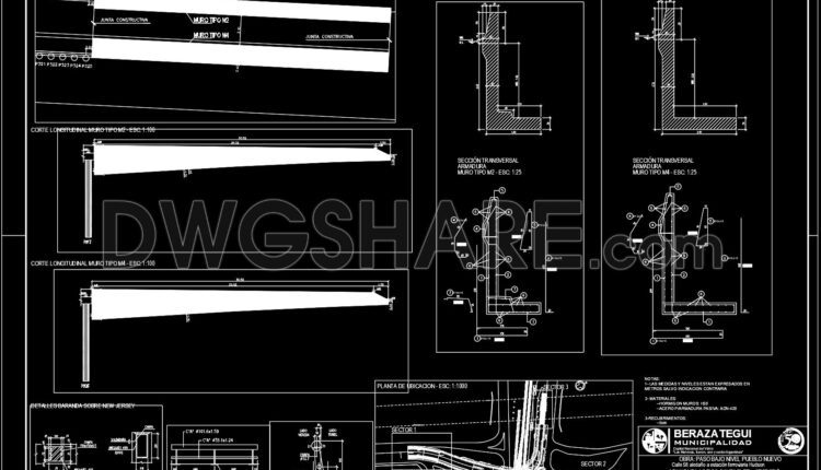 615. Cantilever Wall Reinforcement Cad Details Free Download (2)