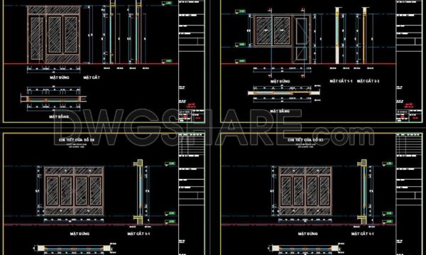 667. Free Detailed CAD Drawings Of Doors, Windows For Download