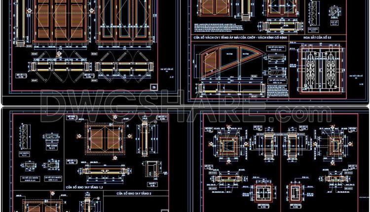 669. Free Detailed Cad Drawings Of Doors, Windows For Download (3)
