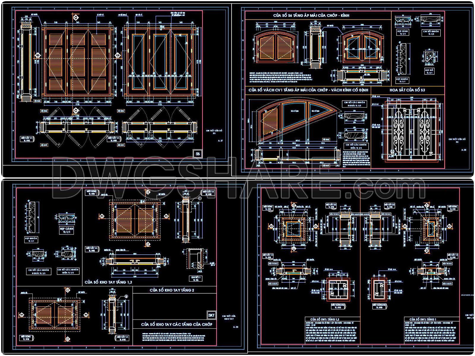 669. Free Detailed Cad Drawings Of Doors, Windows For Download (3)