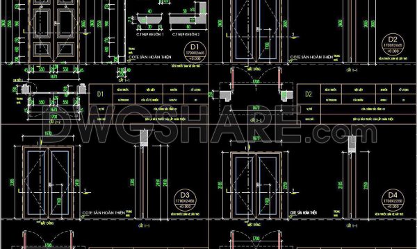 670. Free Detailed CAD Drawings Of Doors, Windows For Download