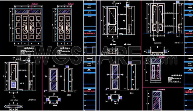 671. Free Detailed Cad Drawings Of Doors, Windows For Download
