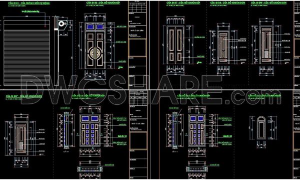 673. Free Detailed CAD Drawings Of Doors, Windows For Download