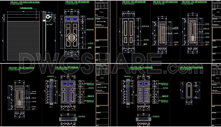 673. Free Detailed Cad Drawings Of Doors, Windows For Download