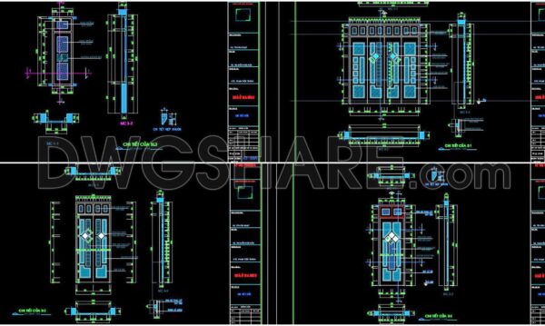 674. Free Detailed CAD Drawings Of Doors, Windows For Download