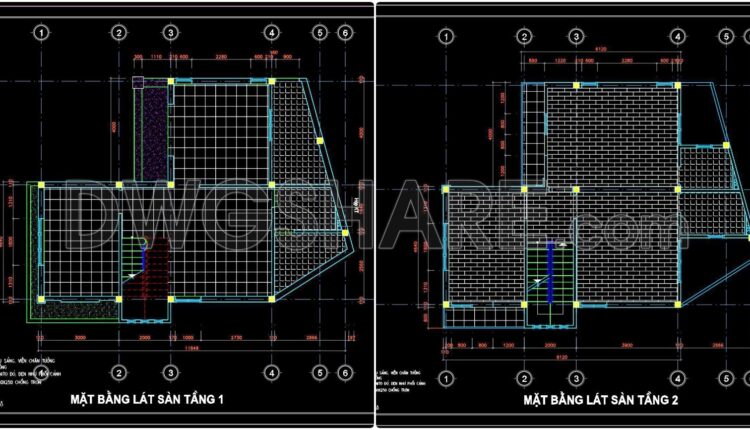 87. Download Free Detailed Cad Drawings Of Floor Plans For A 2-story Townhouse