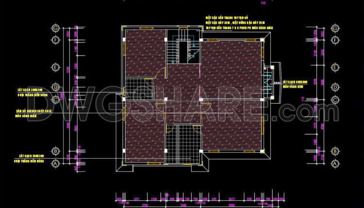 88. Download Free Detailed Cad Drawings Of Floor Plans For A 3-story Townhouse (2)
