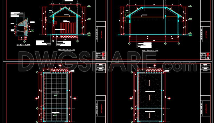 08. Free Download Detailed Cad Drawings Of A Tiled Roof Garage (3)