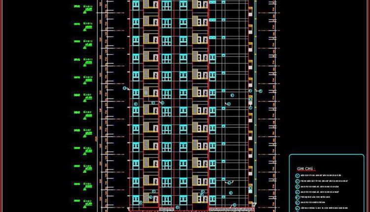 22. Cad Drawings Of A 17-story High-rise Residential Building Project With A Total Area Of 625 M2 (9)