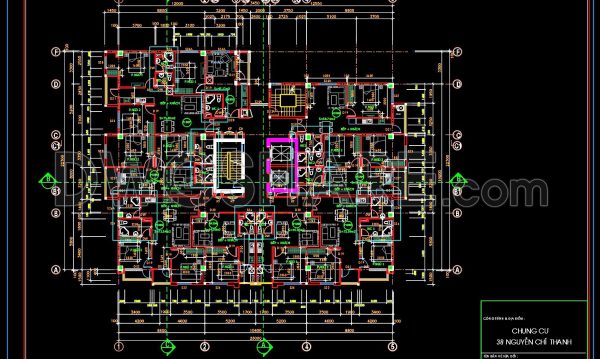 22. Free Download of CAD Floor Plan for a 17-Story Apartment Building
