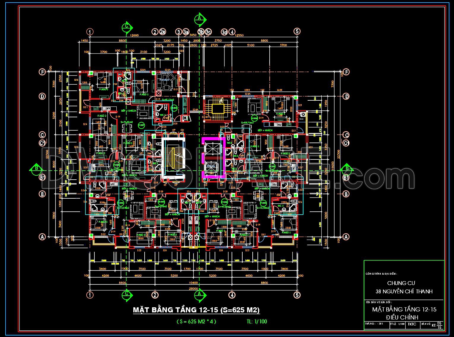 22. Free Download Of Cad Floor Plan For A 17-story Apartment Building
