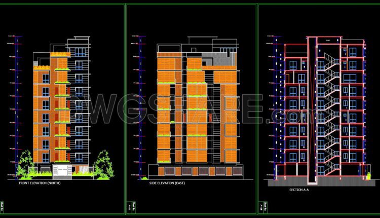 23. Download Cad Design Drawings Of A 9-story Building With A 12.8m X 18.9m Floor Plan (3)