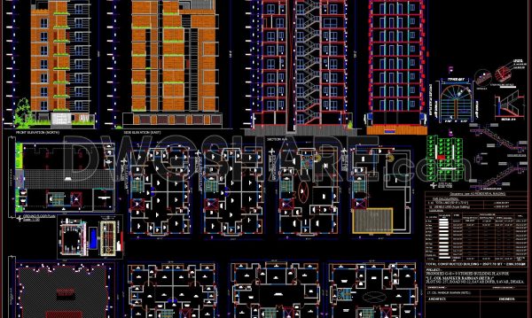 1 year ago
                

                
             2,68923. Download CAD Design Drawings of a 9-Story Building with a 12.8m x 18.9m Floor Plan