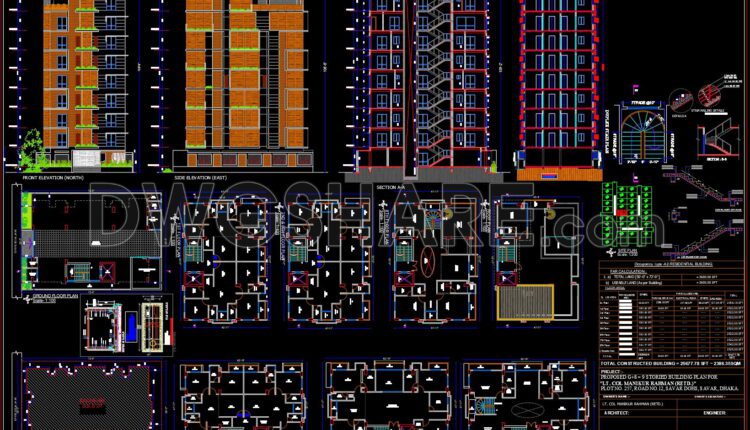 23. Download Cad Design Drawings Of A 9-story Building With A 12.8m X 18.9m Floor Plan (8)