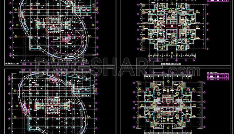 24. Cad Drawings Of A 24-story High-rise Residential Building Project With A Total Area Of 3628 M2 (1)
