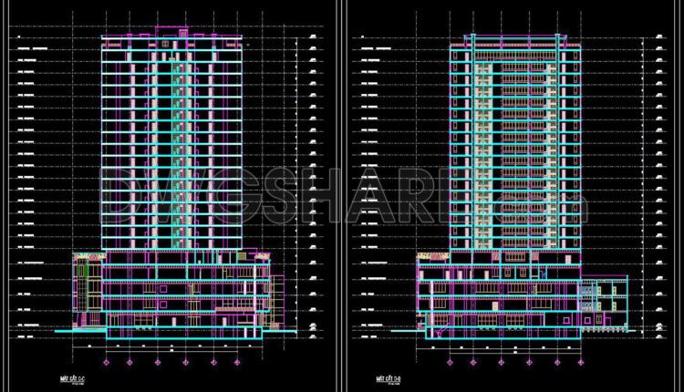 24. Cad Drawings Of A 24-story High-rise Residential Building Project With A Total Area Of 3628 M2 (6)