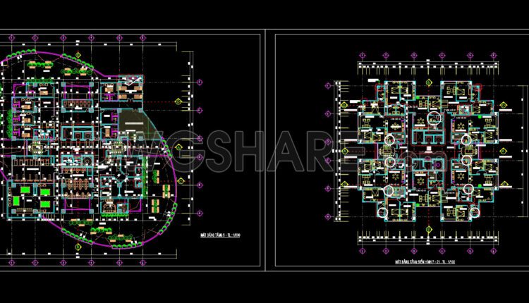 24. Free Download Of Cad Floor Plans For A 22-story Apartment Building