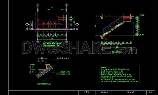 306. Free Download detailed CAD drawings of townhouse stairs