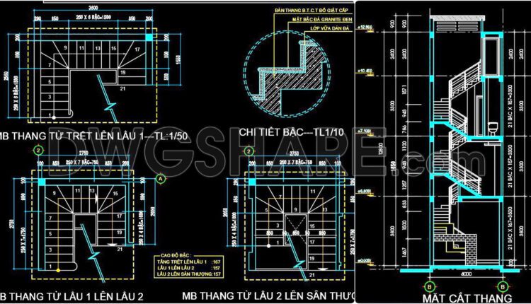 310. Free Download Modern Staircase Design With Steel Balustrade & Granite Steps (1)
