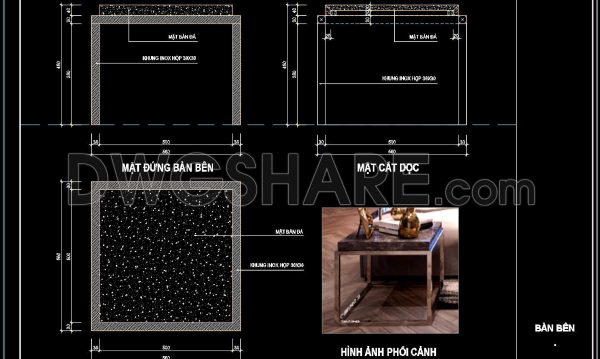 357. Free Cad Drawing Modern Tea Table Design