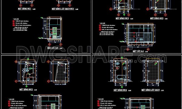 1 year ago
                

                
             1,165374. Free DWG Download 5 Professional Bathroom Construction Detail Drawings