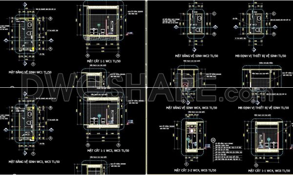 1 year ago
                

                
             962376. Free DWG Download 5 Professional Bathroom Construction Detail Drawings