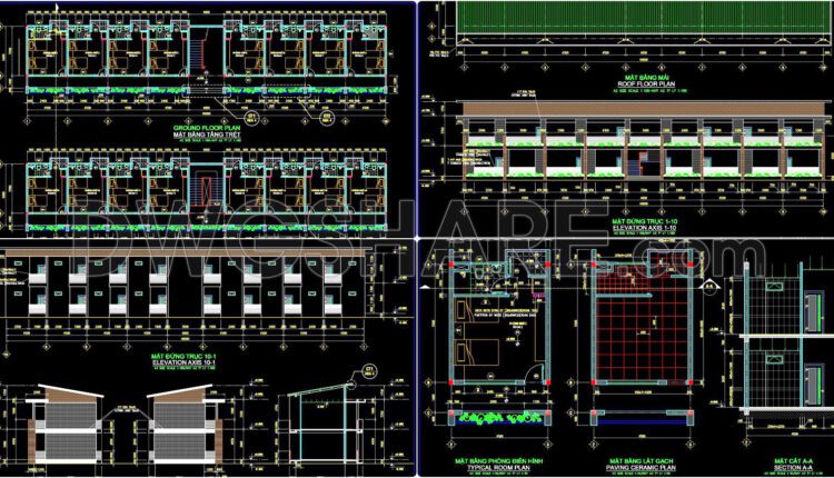 54. Free Download Complete Guesthouse Design - Architectural Cad Project