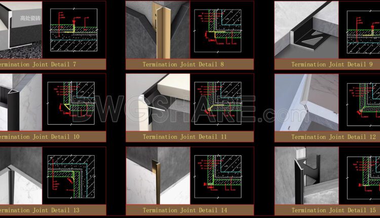 551. Free Download Tile Edge Trim Details With Aluminum Profiles Cad (1)