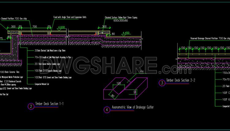 554. Detailed Timber Deck Construction Cad Drawing With Free Download