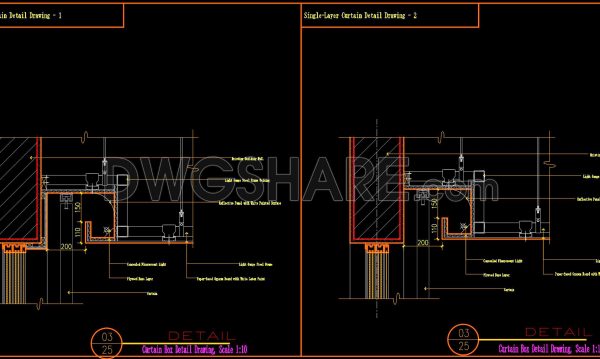 1 year ago
                

                
             8,688557. Free Download 3 Essential Gypsum Ceiling Details (Curtain Box, Light Cove, Stepped) in CAD