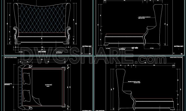 1 year ago
                

                
             81559. Free Download Neoclassical Bed CAD Drawing with Dimensions