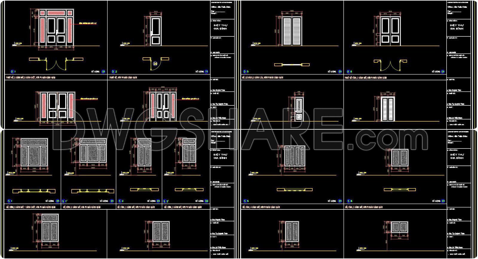 679. Free Download – Complete Cad Drawings Of Doors And Windows