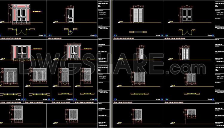 679. Free Download – Complete Cad Drawings Of Doors And Windows