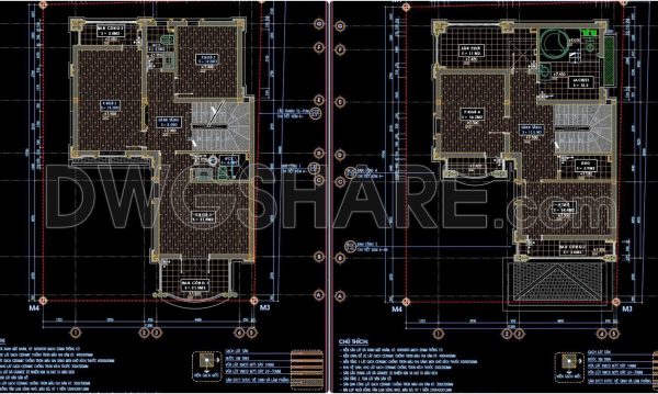 1 year ago
                

                
             76891. Download free detailed CAD drawings of floor plans for a 3-story townhouse