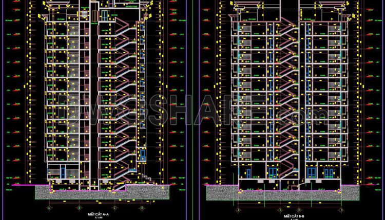 31. Cad Drawings Of A 11-story High-rise Residential Building Project With A Total Area Of 1,120 M2 (15)