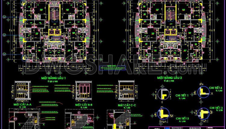 31. Cad Drawings Of A 11-story High-rise Residential Building Project With A Total Area Of 1,120 M2 (6)