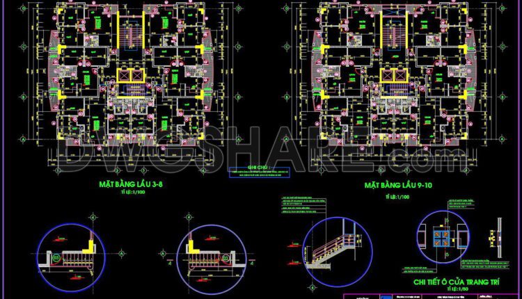 31. Cad Drawings Of A 11-story High-rise Residential Building Project With A Total Area Of 1,120 M2 (8)
