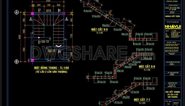 311. Free Download Engineering Drawings For A Two-flight Concrete Staircase (3)