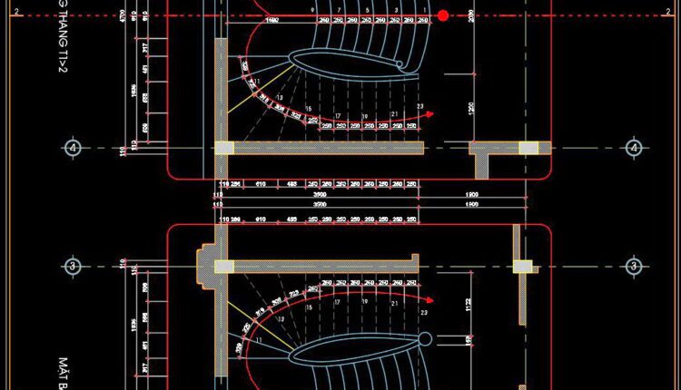 319. Free Download Detailed Cad Drawings Of Townhouse Stairs (1)