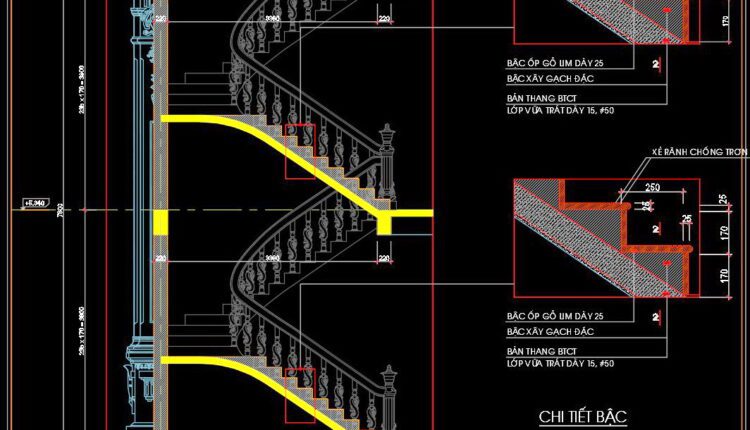 319. Free Download Detailed Cad Drawings Of Townhouse Stairs (2)