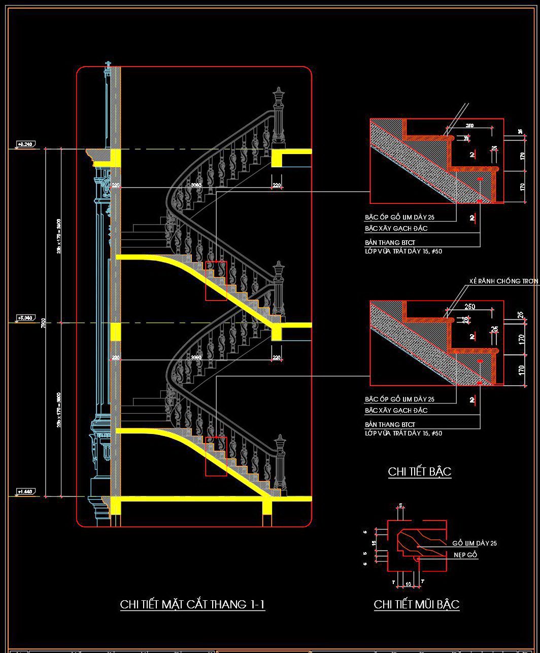 319. Free Download Detailed Cad Drawings Of Townhouse Stairs (2)