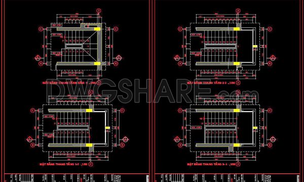 321. Free Download detailed CAD drawings of townhouse stairs