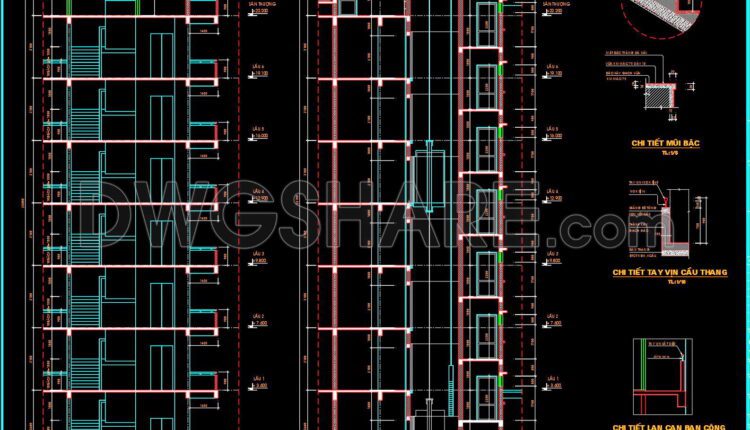33. Cad Drawings Of A 6-storey Apartment Building Project With A Total Floor Area Of 6,000 Square Meters (11)